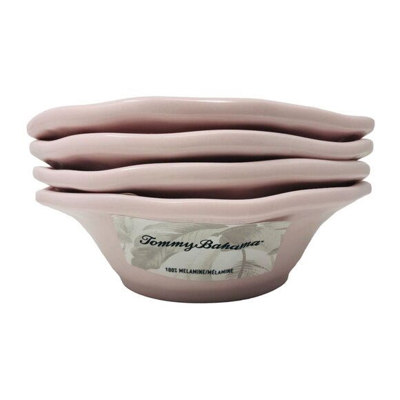 Tommy Bahama Melamine Pink Salad Pasta Soup Cereal Bowls Round Set of 4 - Picture 3 of 5